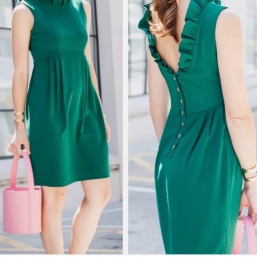 Camilyn Beth Emerald Green Ruffle Go Go Empire Mini Dress 4